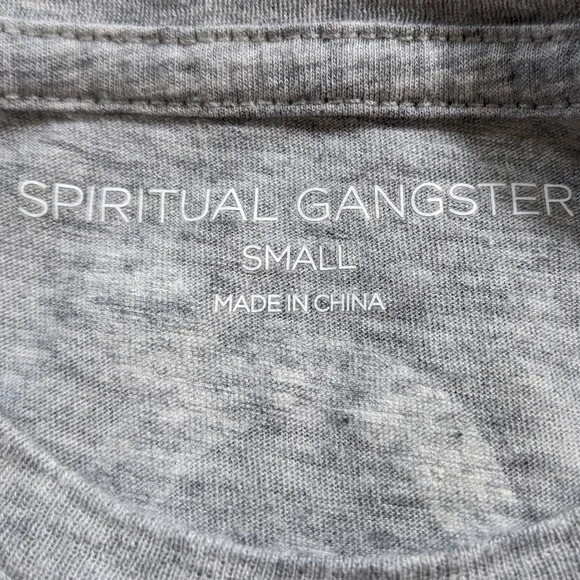 ✨3/$15 Spiritual Gangster Peloton grey striped workout tank top S - Picture 6 of 8